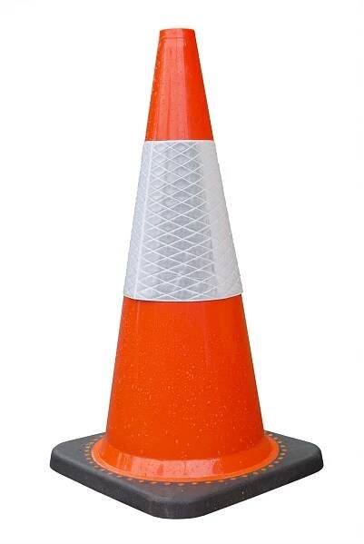 Dopravní kužel Wiltec vysoký 45 cm, bezpečnostní kužel, reflexní pylon, výstražný