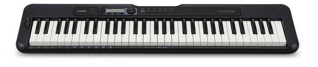Casio CT-S300 Portable Keyboard, Black, Front