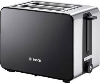 Bosch Haushalt TAT7203 topinkovač s vestavěnou funkcí ohřívání pečiva nerezová ocel, černá