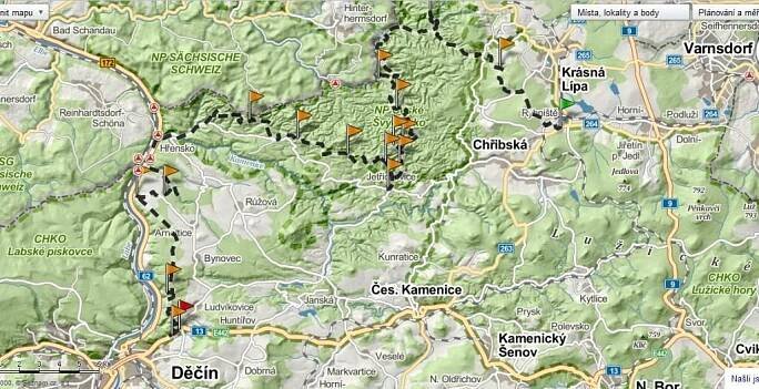 Víkendovka v Českém Švýcarsku, 70km – Nalehko