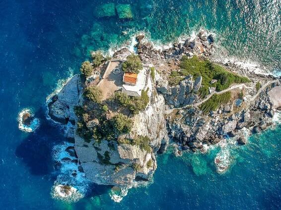 Mamma mia, Skolepos, Skiathos, Řecko