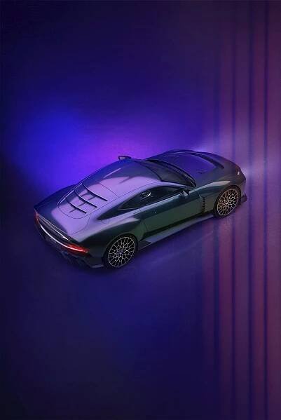 Světla jsou zajímavě vložena do mřížky (vyrobené z jediného kusu hliníku) s horizontálními otvory. Zdroj: Aston Martin
