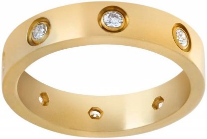 Cartier Love Wedding Band in 18k yellow gold with 8 diamonds. size 51