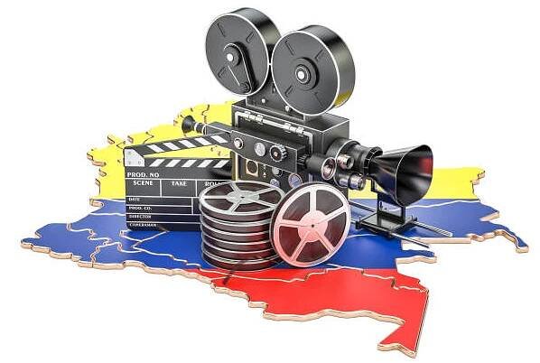 kolumbijská kinematografie, koncept filmového průmyslu. 3d vykreslování izolované na bílém pozadí - film script - stock snímky, obrázky a fotky