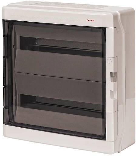 FAMATEL Skříň ACQUA PLUS 39036, 36TE, 464x432x160mm, průhledná dvířka, IP65