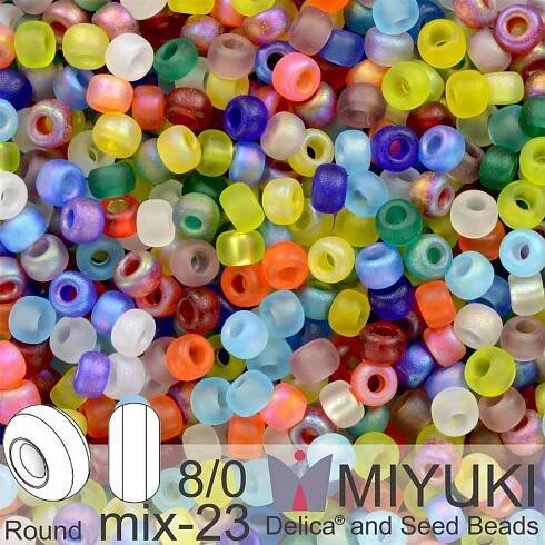 Korálky Miyuki Round 8/0. Barva MIX 23 Circus. Balení 5g