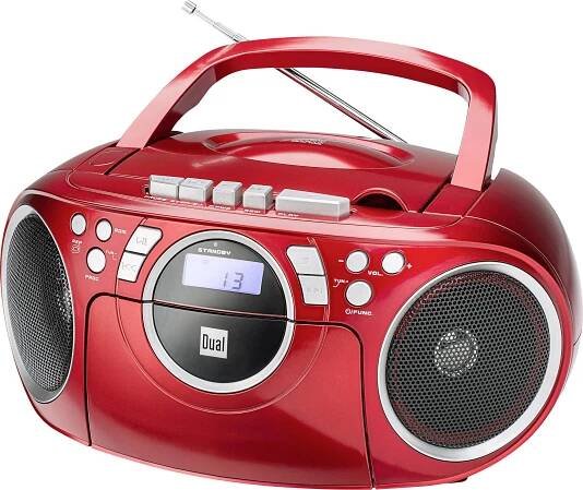 Dual P 70 CD-rádio FM AUX, CD, kazeta červená