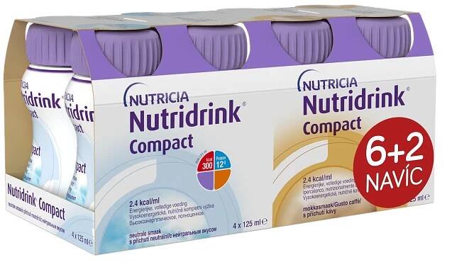 Nutridrink Compact 6+2 s příchutí neutral-káva 8x125 ml