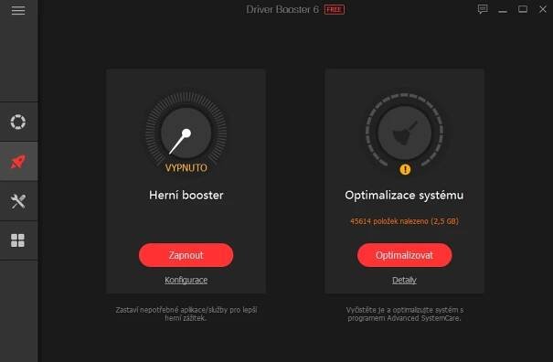 Boost se rovná Herní booster - optimalizace systému opět odkazuje k Advanced SystemCare