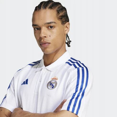 Adidas Pánské sportovní tričko Polo Real Madrid Bílá IT3813 vel. L Velikost L