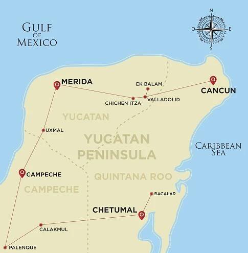 Yucatan Peninsula Map