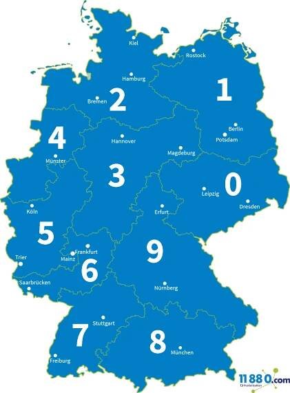 Deutschland PLZ Gebiete zweistellig