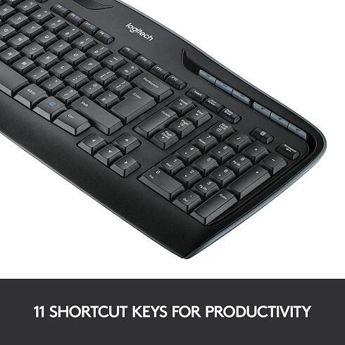 Logitech MK330 bezdrátový sada klávesnice a myše německá, QWERTZ černá