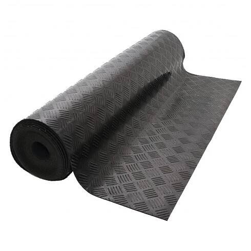 Černá gumová protiúnavová protiskluzová antistatická rohož (metráž) - délka 1 cm, šířka 100 cm, výška 0,3 cm