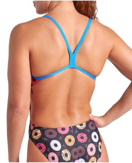 Dámské plavky arena Performance Funny Prints Collection Donuts Challenge Back Swimsuit