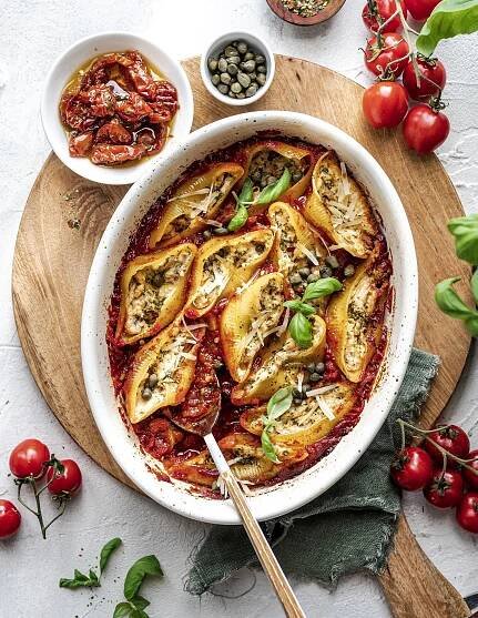 Recept: Zapečené těstoviny s ricottou a sušenými rajčaty