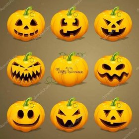 Stáhnout - Vektorové ilustrace strašidelné halloween dýně — Ilustrace