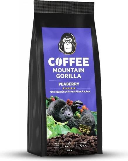Mountain Gorilla Coffee káva Peaberry 100 % arabica Uganda 250 g