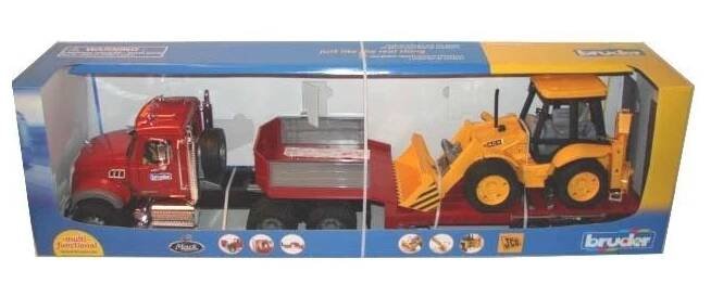 Bruder 2813 MACK GRANIT návěs a bagr JCB 4CX