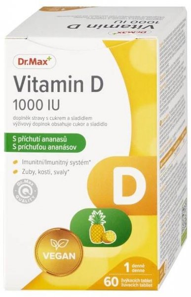 Dr. Max Vitamin D 1000 IU 60 žvýkacích tablet