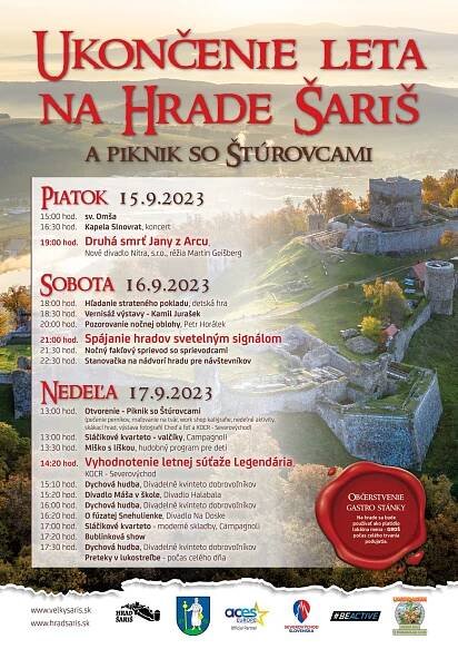 Ukončenie leta na hrade Šariš a piknik so Štúrovcami - sobotňajší program