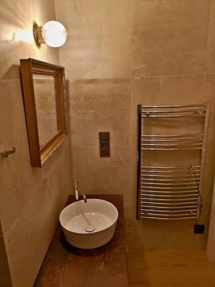 Koupelna v ubytování Apartmány na Trojmezí, byt Leopold