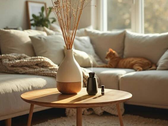 Stadler Form Ella aroma diffuser on a living room table