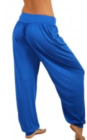 Dámské dlouhé jednobarevné harémové kalhoty
