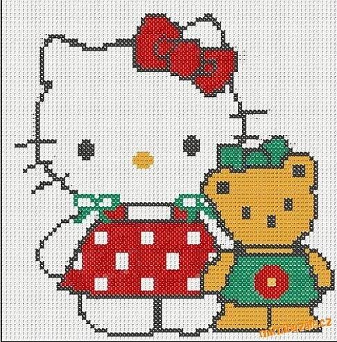 Hello Kitty - předlohy k vyšívání