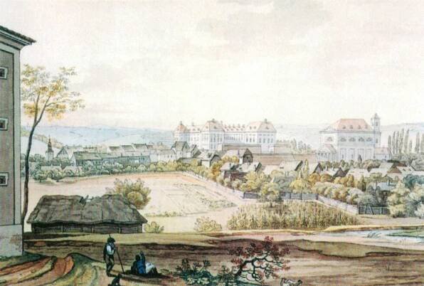 File:Franz Richter - pohled na Slavkov od východu 1822.jpg - Wikimedia Commons