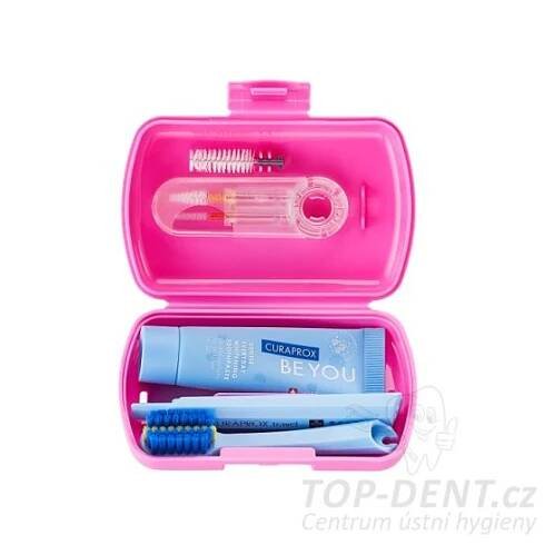 Curaprox Travel set ORTHO růžový