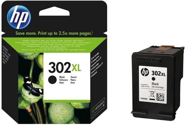 Cartridge originální HP F6U68AE, No.302XL, černá
