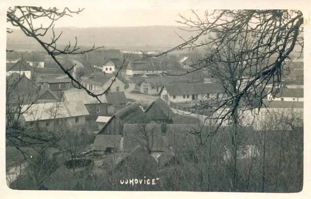 Ujkovice, celkový pohled na obec, cca 1930