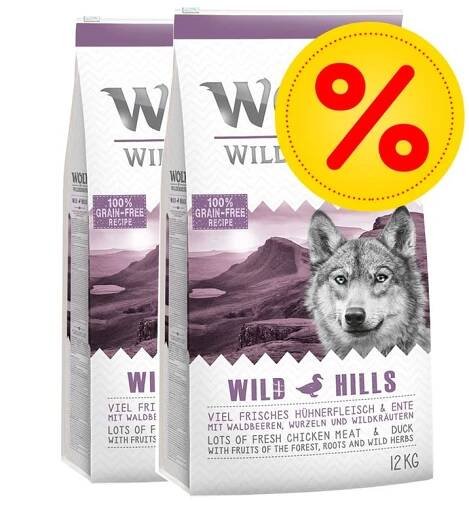 Výhodné balení: 2 x 12 kg Wolf of Wilderness Adult granule MIX