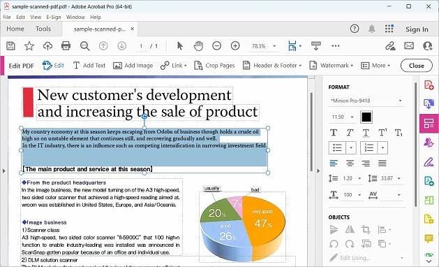 Edit the Scanned PDF in Adobe Acrobat
