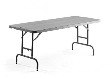 Skládací stůl ROSIE, nastavitelná výška, 1830x760 mm, tmavě šedý