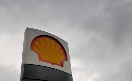 The Shell logo is seen at a petrol station in south London