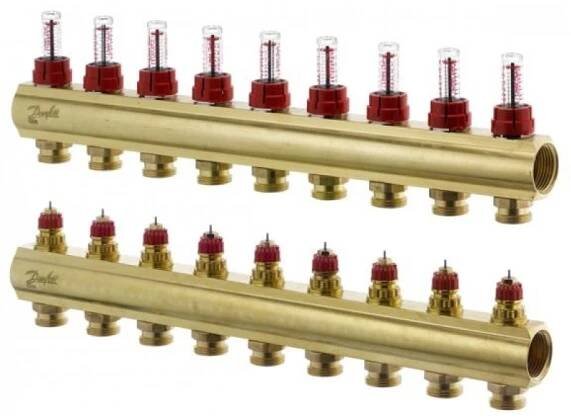 Danfoss FHF-9F souprava sběrač + rozdělovač se 9 vývody 3/4" AG 088U0529