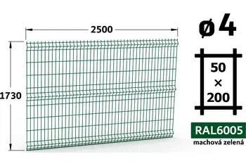 Plotový panel 3D Light 50, 173×250 cm, mechová zelená