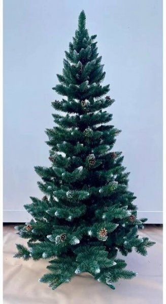 Vánoční stromek Alpina ZASNĚŽENÁ BOROVICE se šiškami, výška 180 cm