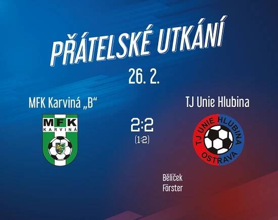 S béčkem Karviné remíza 2:2