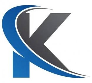 Initial letter K swoosh blue logo — Illustration
