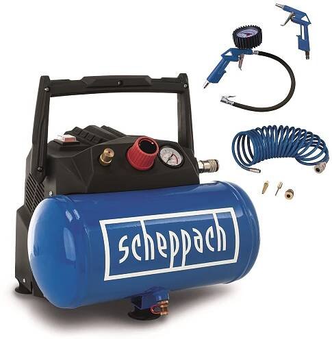 Kompresor Scheppach HC 06, 8 bar vč. příslušenství, bezolejový 2450 Kč