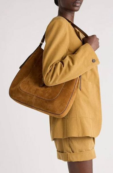 Isabel Marant Altay Suede Hobo Bag, Alternate, color, Cognac