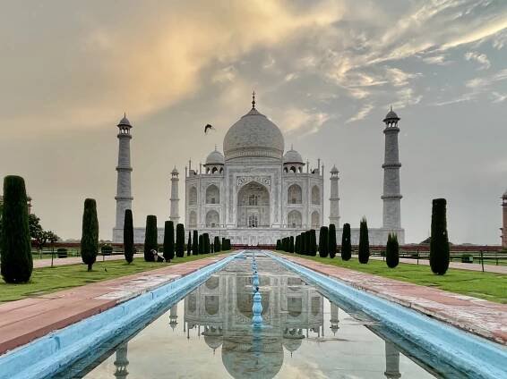 Taj Mahal at sunrise. Agra, India