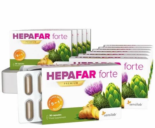 6měsíční HEPAFAR forte kúra | Pro kompletní detoxkaci jater a vyloučení toxinů | 12x 30 kapslí | Program na 6 měsíců |Sensilab
