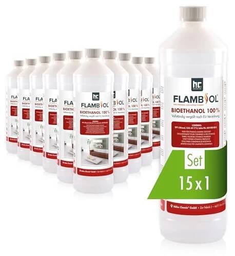 Bioethanol Höfer Chemie 15x 1 l FLAMBIOL® 99,9% Premium vítěz testu 2025 koupit