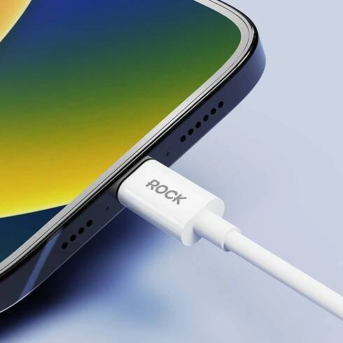 Datový kabel Rock Cable Simple Series USB-A - Lightning 2,4A 1,2m bílý