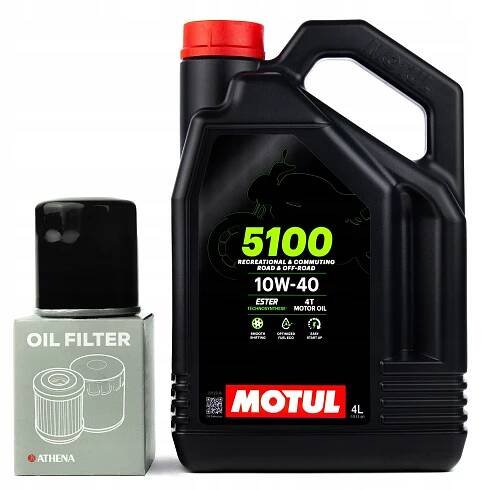 Motorový olej MOTUL 5100 10W40 4T 4l MA2 + olejový filtr Athena HF 138