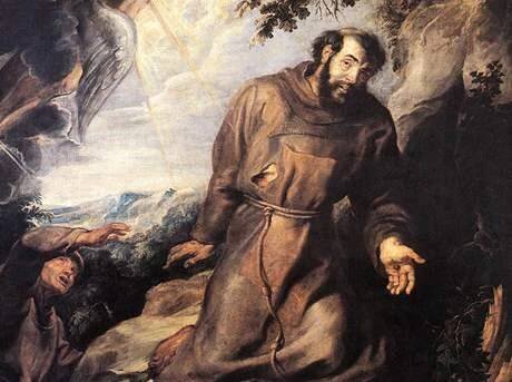 Svatý František z Assisi na obraze Petera Paula Rubense, asi rok 1630